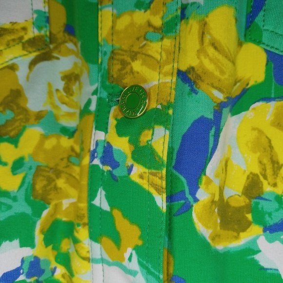 Isaac Mizrah Live green floral print spring jacket - Picture 4 of 15